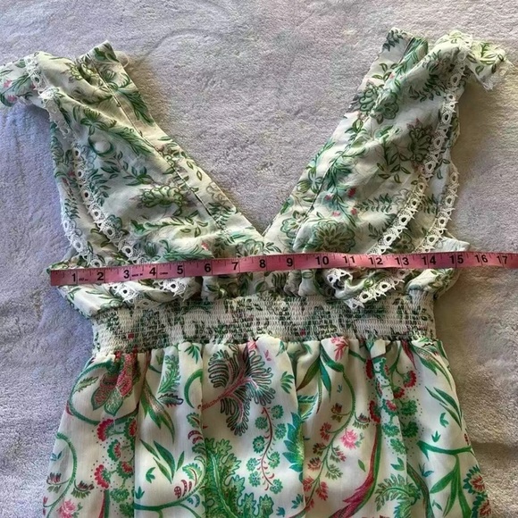 House Of Harlow 1960 x Revolve Tiered Ruffle Pastel Paisley Maxi Dress size med - Picture 8 of 14